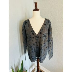 ALL SAINTS Camo Cardigan Sweater, Khaki Green/Charcoal Black, Medium‎ (6/8), NWT